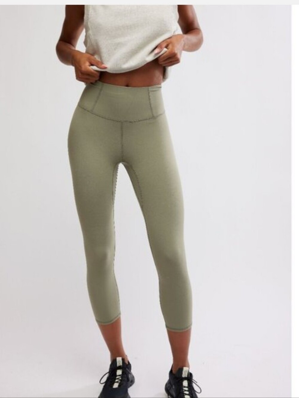 FP Movement by Free People Never Better Sage Stone Capri Leggings - Picture 5 of 10